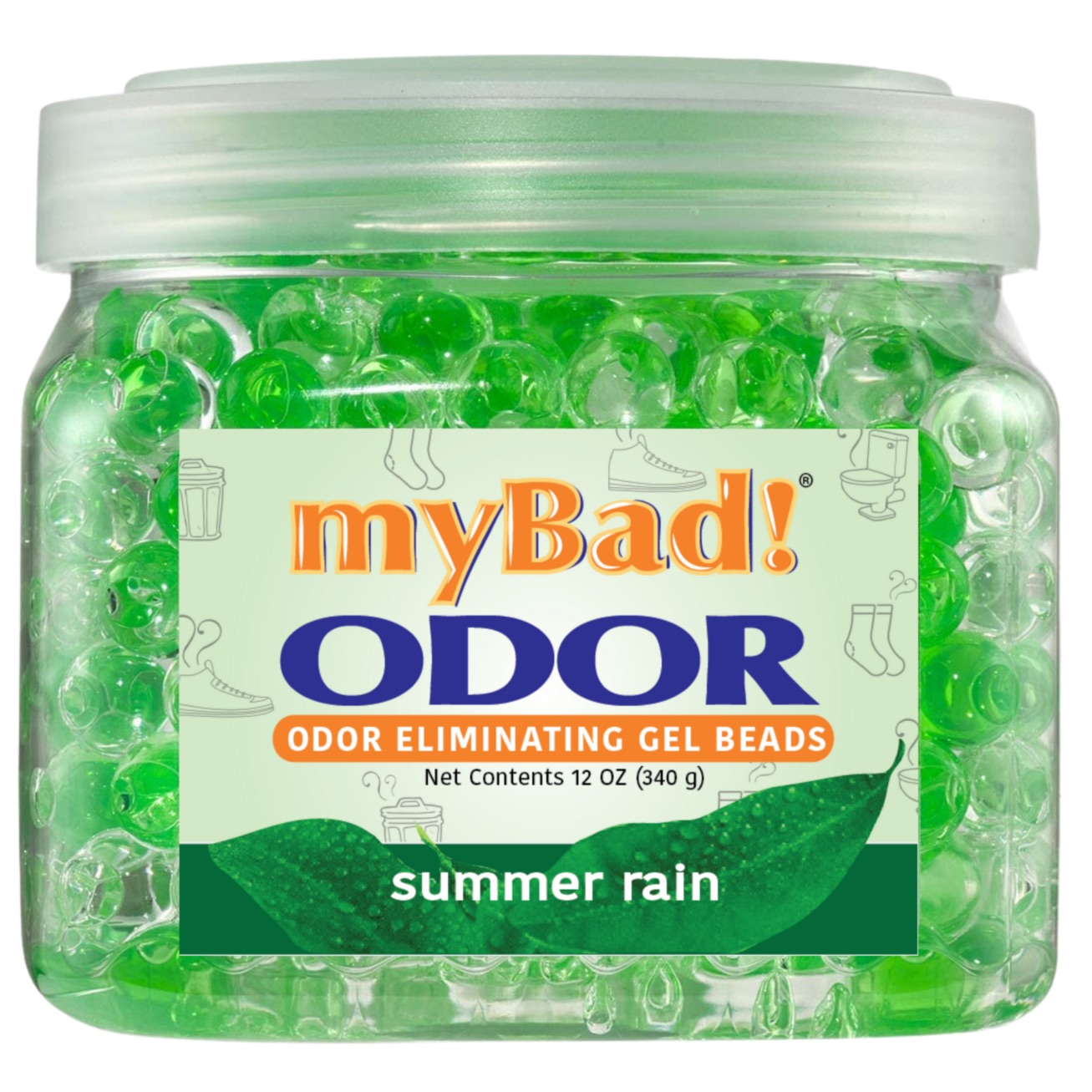 my Bad! Odor Eliminator Gel Beads 12 oz - Summer Rain