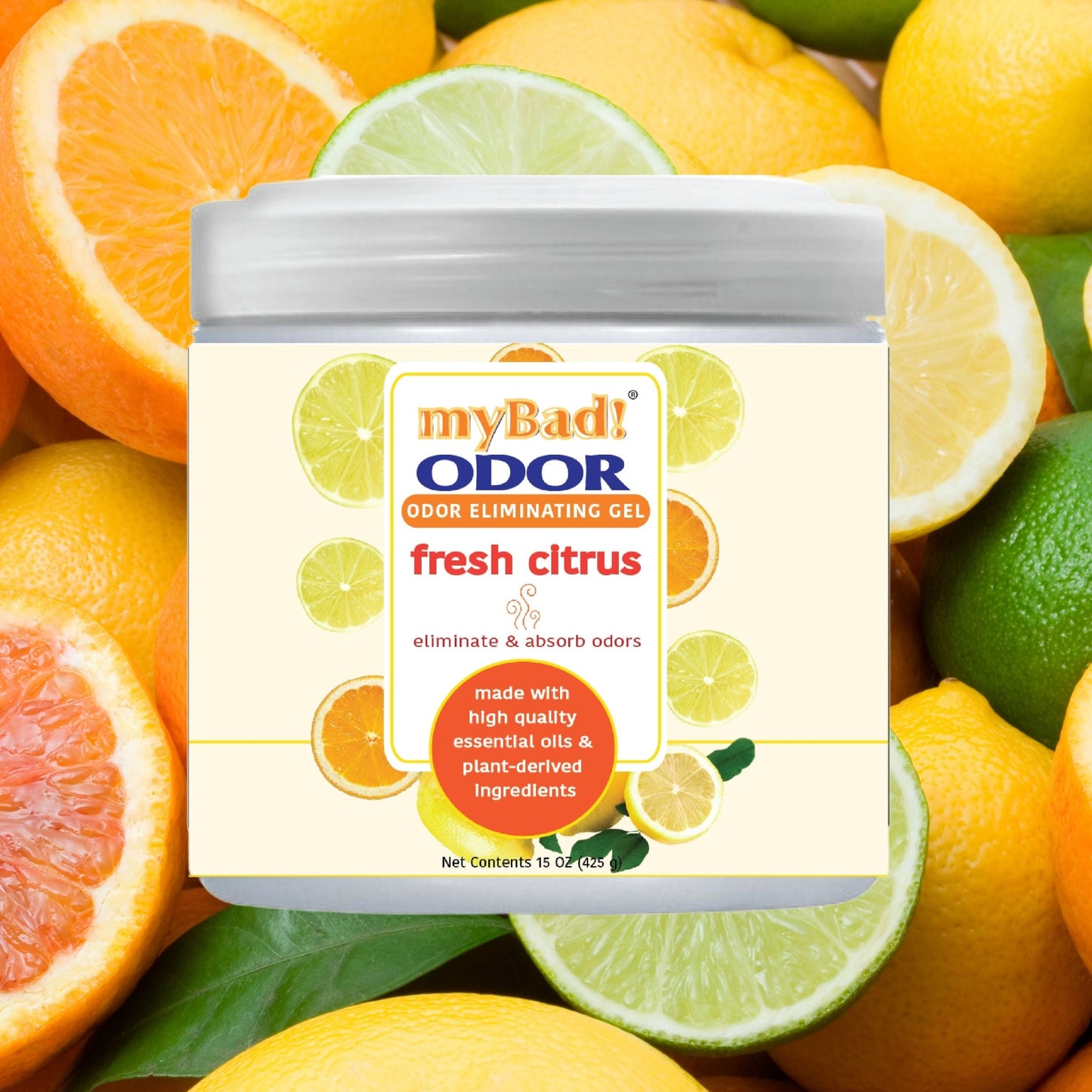 my Bad! Odor Eliminator Gel 15 oz - Fresh Citrus