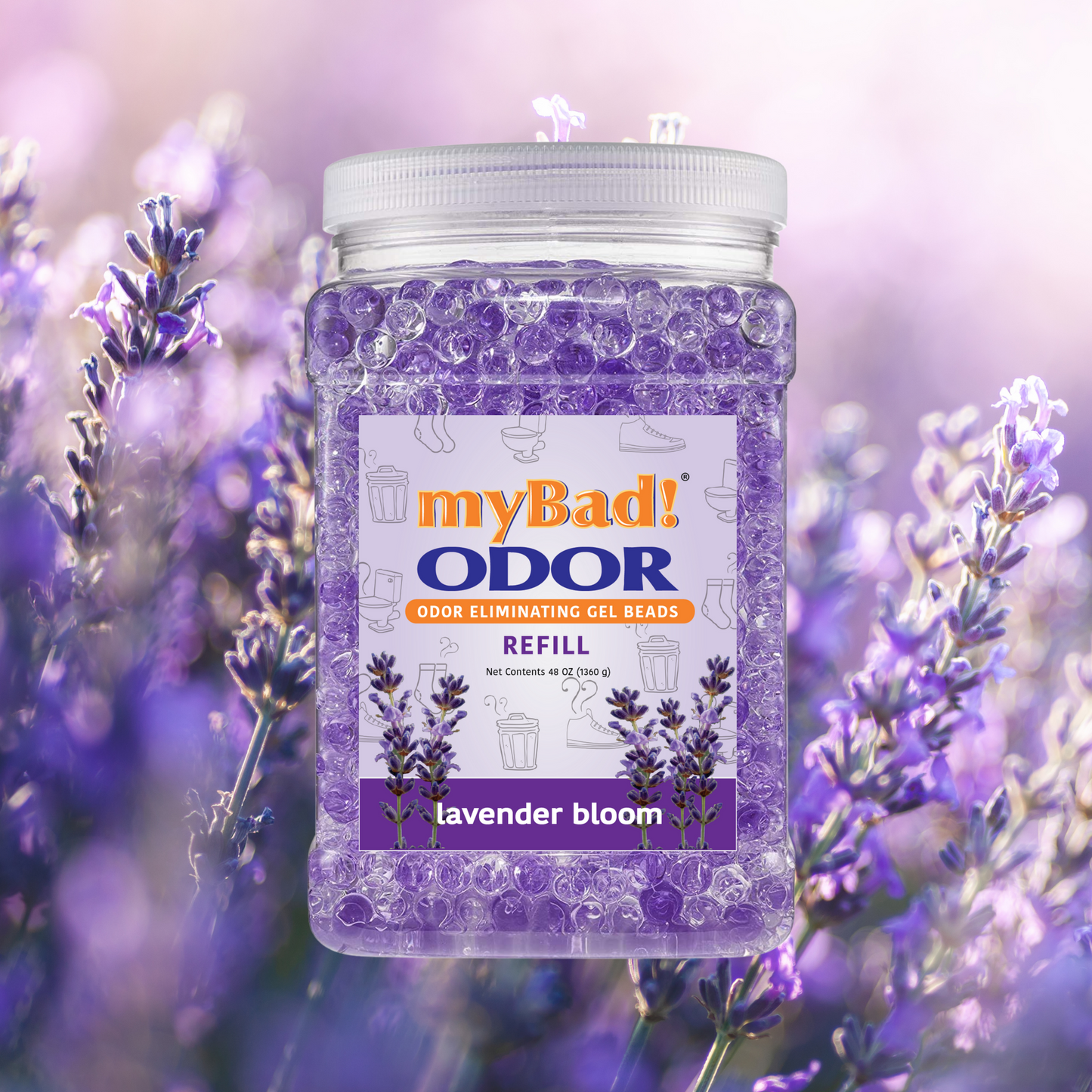 my Bad! Odor Eliminator Gel Beads 48 oz Refill - Lavender Bloom