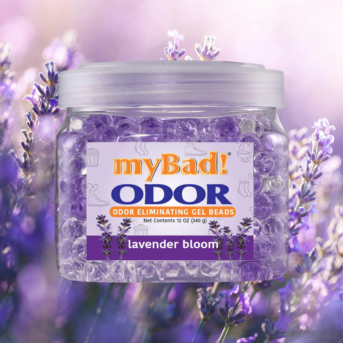 my Bad! Odor Eliminator Gel Beads 12 oz - Lavender Bloom