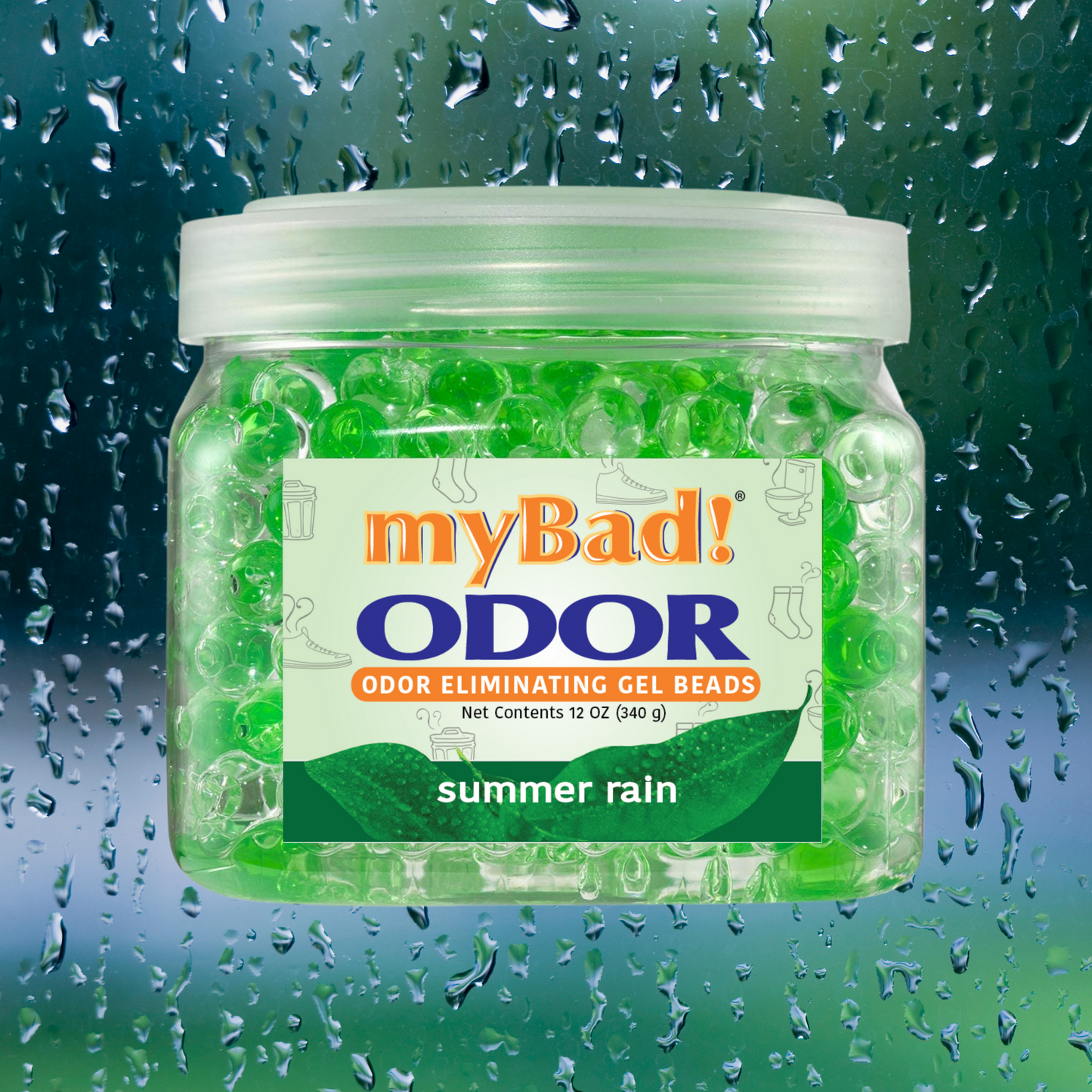 my Bad! Odor Eliminator Gel Beads 12 oz - Summer Rain