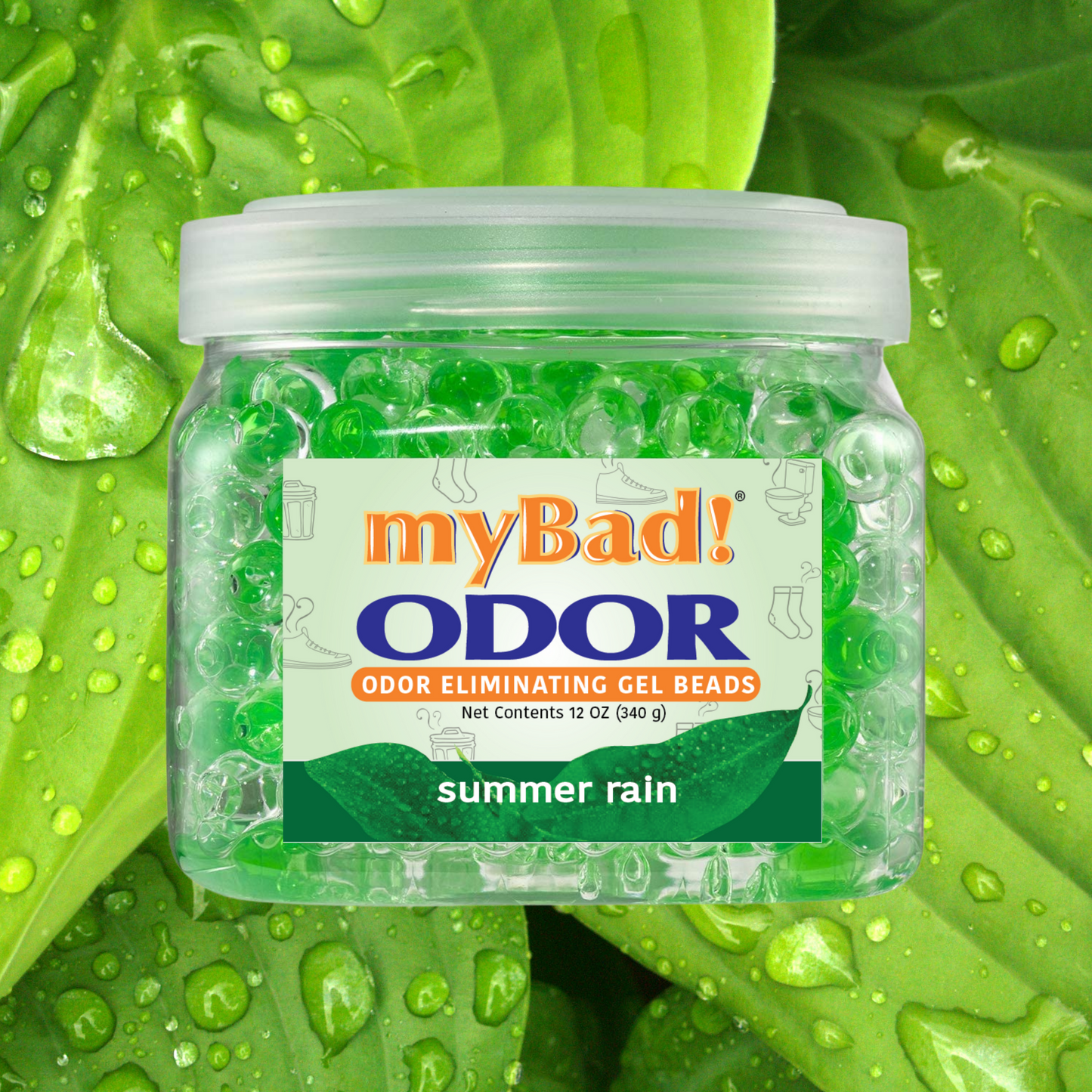 my Bad! Odor Eliminator Gel Beads 12 oz - Summer Rain