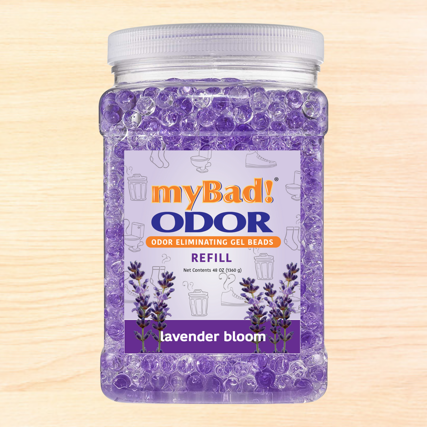 my Bad! Odor Eliminator Gel Beads 48 oz Refill - Lavender Bloom