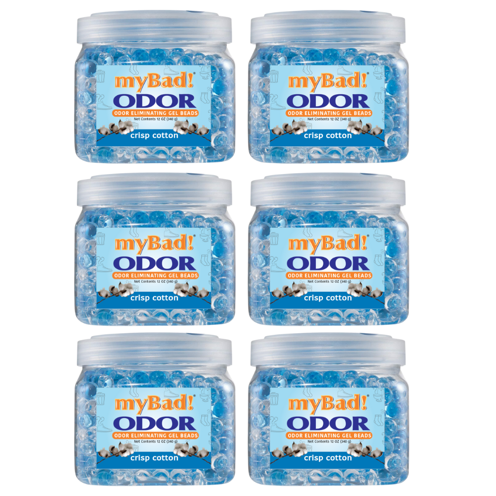 my Bad! Odor Eliminator Gel Beads 12 oz Crisp Cotton (6 PACK