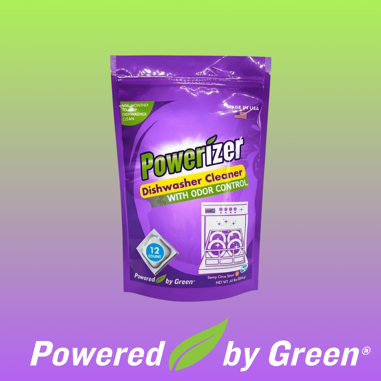 Powerizer Dishwasher Machine Cleaner Pods, 12 Count | Deep Clean Your Dishwasher Machine | Removes Odor & Buildup | Eco-Friendly, Biobased, Non-Toxic Formula
