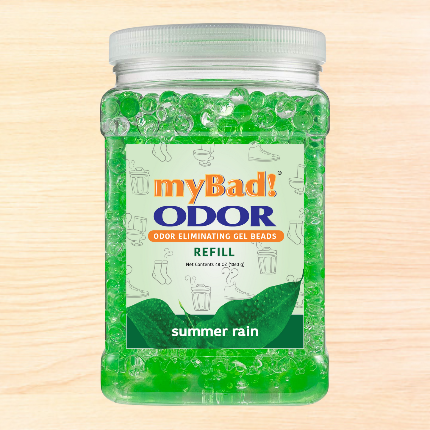 my Bad! Odor Eliminator Gel Beads 48 oz Refill - Summer Rain