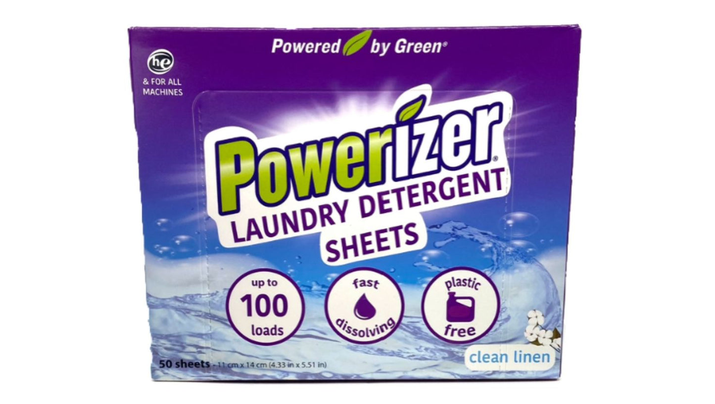 Powerizer Laundry Detergent Sheets – Up to 100 Loads |Eco-Friendly, Biodegradable, Plant-Based, Concentrated, No Plastic Jugs