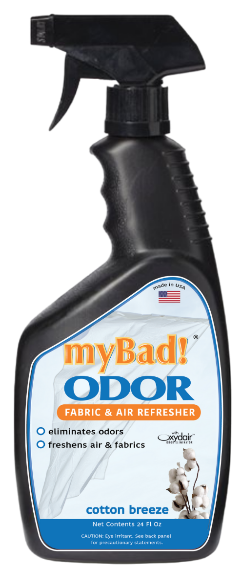 my Bad! Odor Eliminator 2 Pack - Spray 24 oz, Fabric Refresher and Odor Eliminating. Smoke, Food, Pet Smells