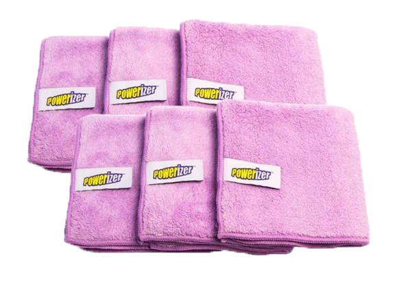 Powerizer Ultra Plush Microfiber Cleaning Cloths 6-pack 350 GSM