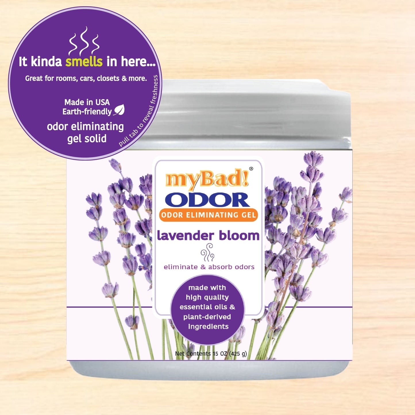 my Bad! Odor Eliminator Gel 15 oz - Lavender Bloom