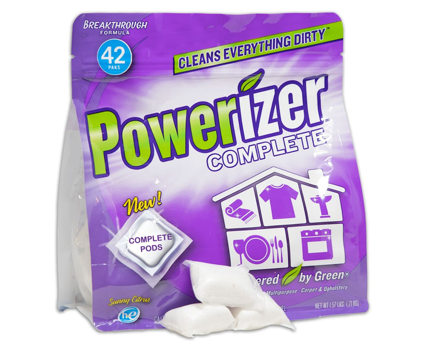 Powerizer Complete Pods - ALL-IN-ONE Plant-Based Laundry & Dishwasher Detergent - 42 Count
