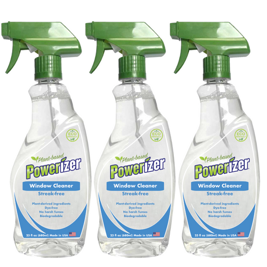 Powerizer Plant-Based Window Cleaner, 23 oz (3 PACK)