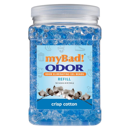 my Bad! Odor Eliminator Gel Beads 48 oz Refill - Crisp Cotton