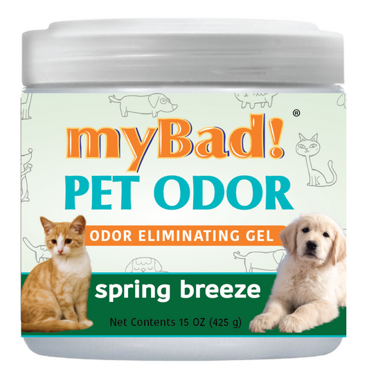 my Bad! Pet Odor Eliminator Gel 15 oz - Spring Breeze,  Air Freshener - Eliminates Odors in Pet Area, Bathroom, Closet, and more