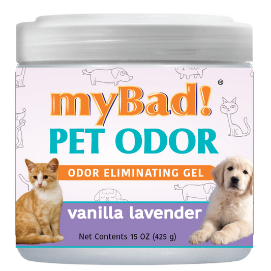 my Bad! Pet Odor Eliminator Gel 15 oz - Vanilla Lavender,  Air Freshener - Eliminates Odors in Pet Area, Bathroom, Closet, and more