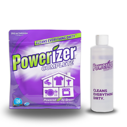 Powerizer Complete All-Natural Detergent Powder, 3lb + Squirt Bottle