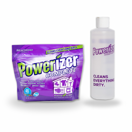 Powerizer Complete All-Natural Detergent Powder, 1lb + Squirt Bottle