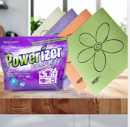 Powerizer 1lb + Skoy 4 Pack Cloths Bundle Pack
