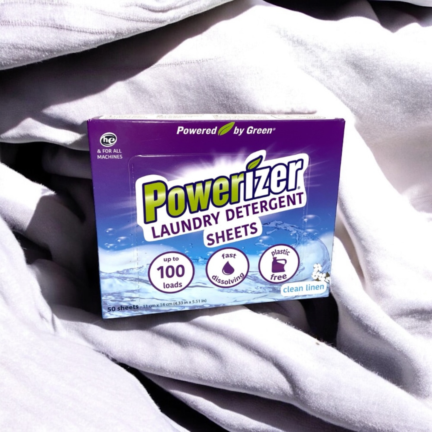 Powerizer Laundry Detergent Sheets – Up to 100 Loads |Eco-Friendly, Biodegradable, Plant-Based, Concentrated, No Plastic Jugs
