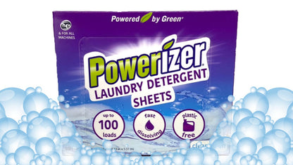 Powerizer Laundry Detergent Sheets – Up to 100 Loads |Eco-Friendly, Biodegradable, Plant-Based, Concentrated, No plastic jugs