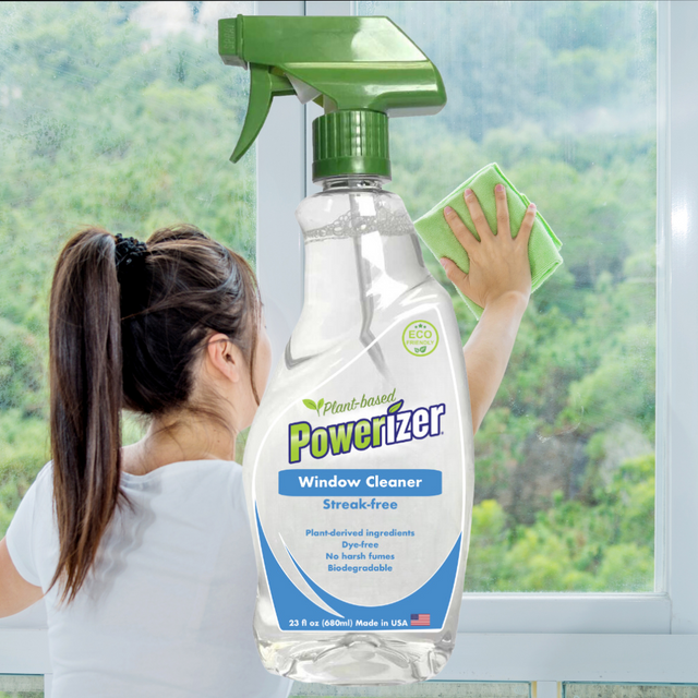 Powerizer Plant-Based Window Cleaner, 23 oz (2 PACK)