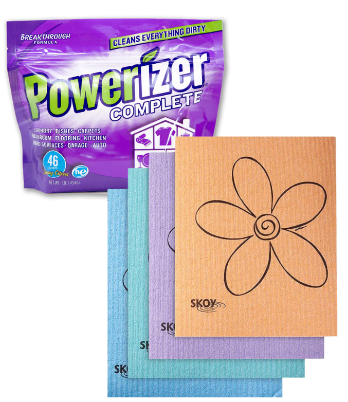 Powerizer 1lb + Skoy 4 Pack Cloths Bundle Pack