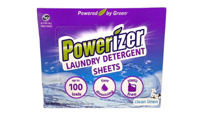 Powerizer Laundry Detergent Sheets – Up to 100 Loads |Eco-Friendly, Biodegradable, Plant-Based, Concentrated, No Plastic Jugs