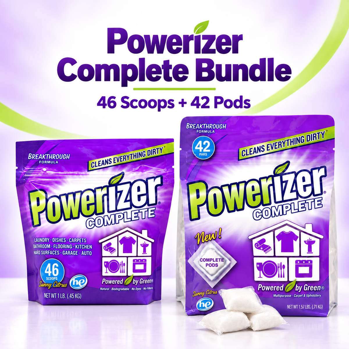 Powerizer Complete bundle with 46 scoops of powder and 42 premeasured Pods