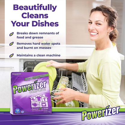 Powerizer Complete All-Natural Detergent Powder, 3lb + Squirt Bottle