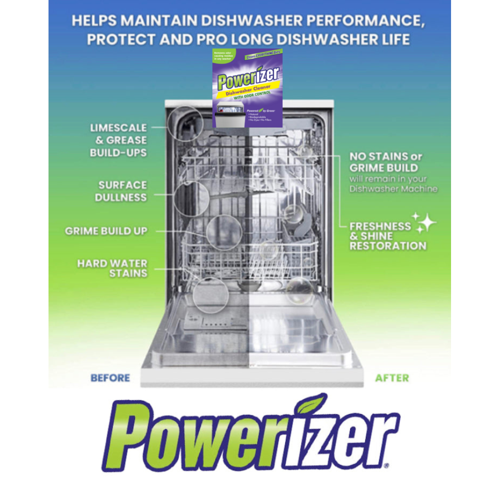 Powerizer Dishwasher Cleaner with Odor Control, 5 Pack