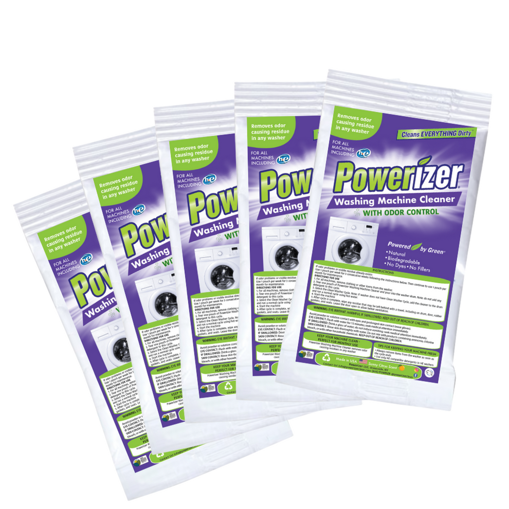 Powerizer Washing Machine Cleaner with Odor Control, 5 Pack- Cleans Fr