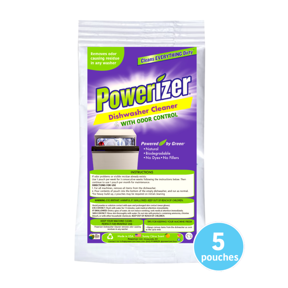 Powerizer Dishwasher Cleaner with Odor Control, 5 Pack