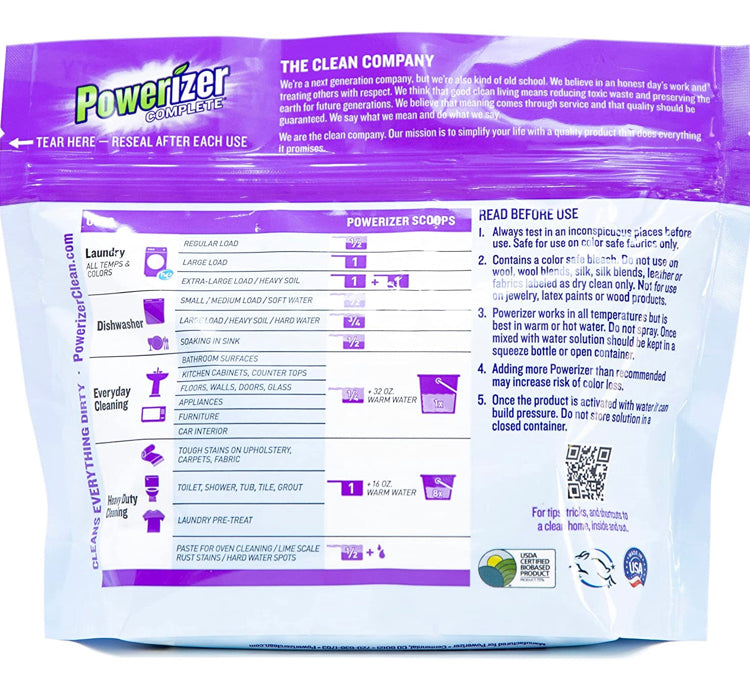 Powerizer Complete Multipurpose Laundry and Dishwasher Detergent & Household Cleaner - 1lb Bag