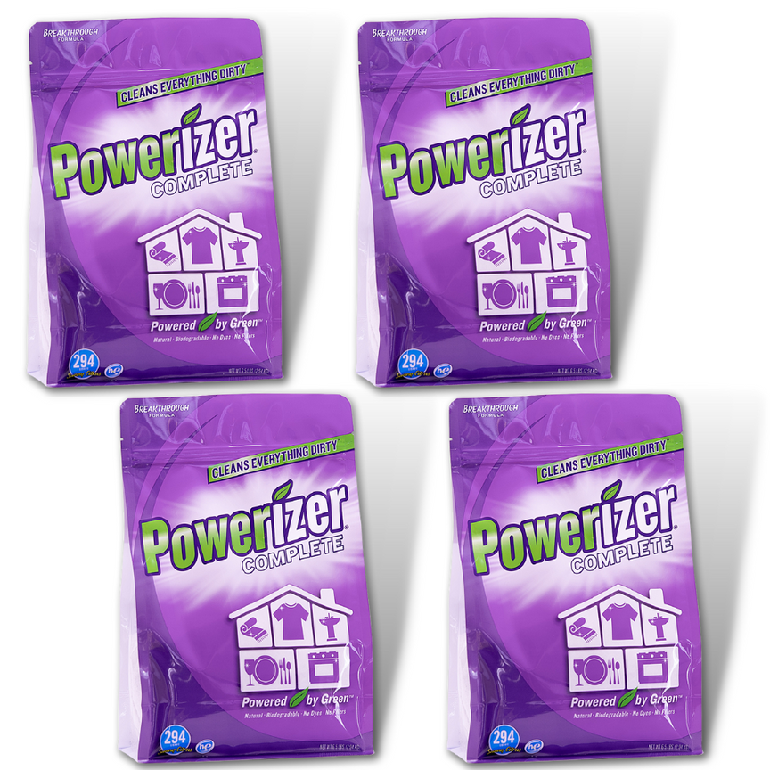 Powerizer Complete Multipurpose Detergent & Cleaner - Laundry, Dish, Carpet, Bath - 6.5 lb/4 Pack