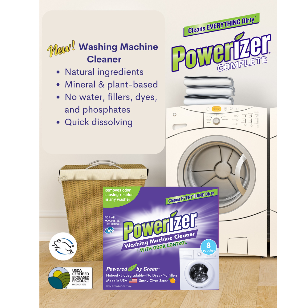 Powerizer Washing Machine Cleaner with Odor Control, 8 Pack- Cleans Front Load and Top Load Washers including HE