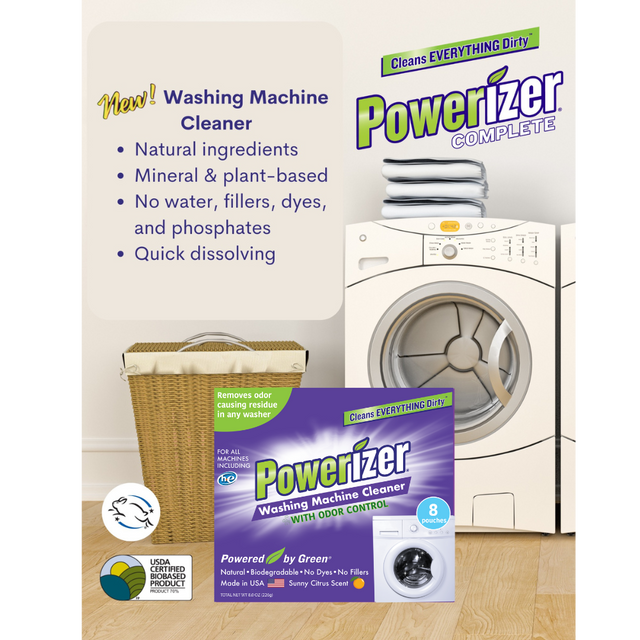 Powerizer Washing Machine Cleaner with Odor Control, 8 Pack- Cleans Front Load and Top Load Washers including HE