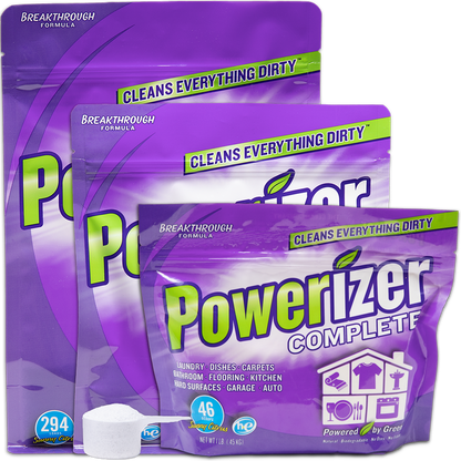 Powerizer Laundry and Dishwasher eco-friendly all purpose detergent 1lb 3lb 6.5lb bag 