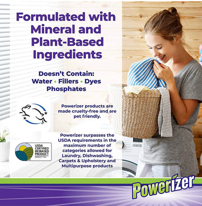 Powerizer Complete Powder Detergent & Multipurpose Cleaner | Plant-Based Concentrated Formula for Laundry, Dishwasher & More