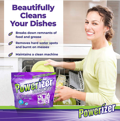 Powerizer Complete Powder Detergent & Multipurpose Cleaner | Plant-Based Concentrated Formula for Laundry, Dishwasher & More