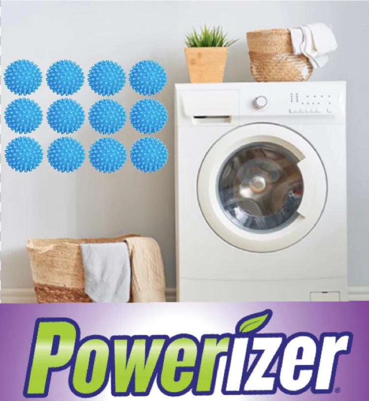 Powerizer Laundry Dryer Balls 12 Pack- Reusable, Alternative to Dryer Sheets and Fabric Softener. Reduce Drying time