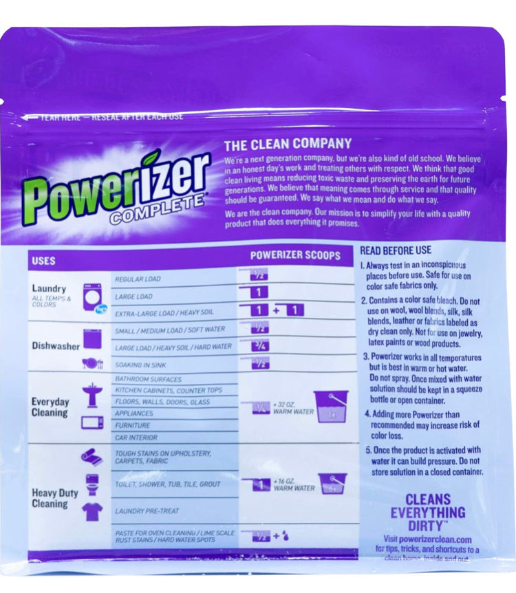 Powerizer Complete Multipurpose Laundry and Dishwasher Detergent & Household Cleaner - 3lb Bag