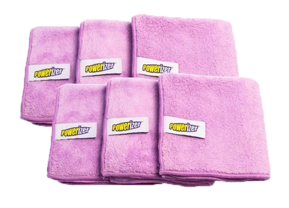 Powerizer Ultra Plush Microfiber Cleaning Cloths 6-pack 350 GSM 