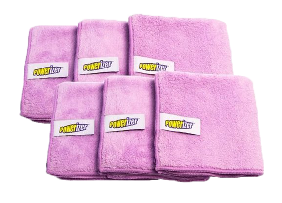 Powerizer Ultra Plush Microfiber Cleaning Cloths 6-pack 350 GSM 